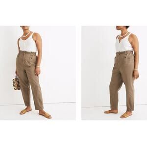 Madewell Paperbag Pants High Waist Army Green 23 XS Womens Clothing Fashion